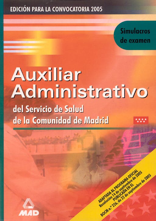 Portada del libro 9788466546706 Simulacros: Auxiliar Administrativo del Servicio de Salud
