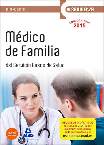 Portada del libro 9788467608229 Medico de Familia Servicio Vasco de Salud-Osakidetza. Temario Comun