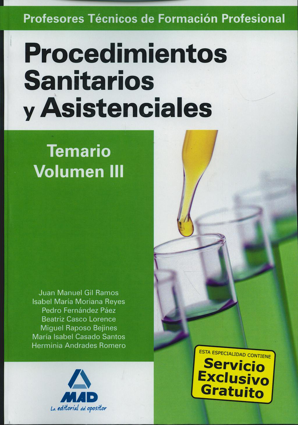 Portada del libro 9788467617290 Profesores Técnicos de Formación Profesional. Procedimientos Sanitarios y Asistenciales. Temario, Vol. III