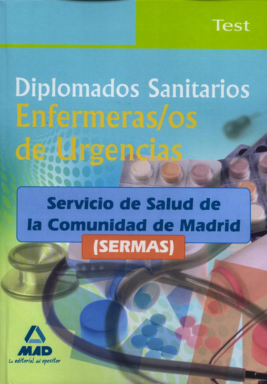Portada del libro 9788467634662 Diplomados Sanitarios Enfermeras/os de Urgencias, Sermas. Test