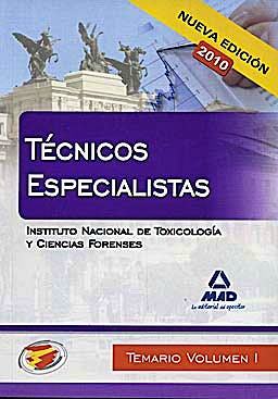 Portada del libro 9788467650181 Tecnicos Especialistas del Instituto Nacional de Toxicologia y Ciencias Forenses. Temario, Vol. I