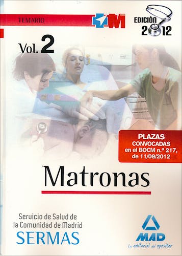 Portada del libro 9788467685626 Matronas Servicio de Salud de la Comunidad de Madrid (SERMAS). Temario, Vol. 2