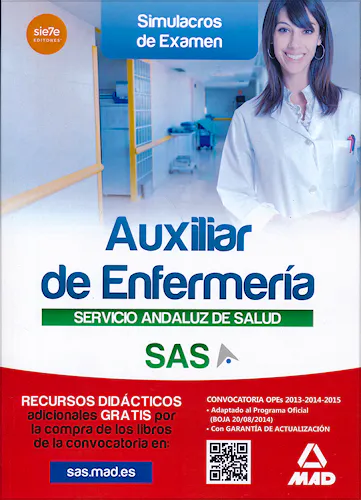 Portada del libro 9788467698398 Auxiliar de Enfermeria Servicio Andaluz de Salud (Sas). Simulacros de Examen
