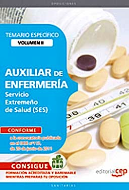 Portada del libro 9788468123165 Auxiliar de Enfermeria Servicio Extremeño de Salud (Ses). Temario Especifico, Vol. II