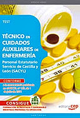 Portada del libro 9788468123646 Tecnico en Cuidados Auxiliares de Enfermeria. Personal Estatutario Servicio de Castilla y Leon (Sacyl). Test