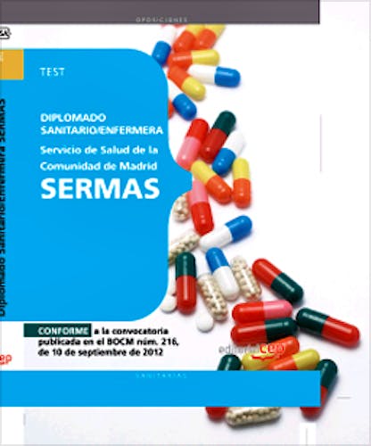 Portada del libro 9788468145167 Diplomado Sanitario/Enfermera Servicio de Salud de la Comunidad de Madrid (SERMAS). Test