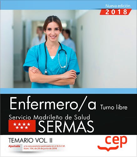 Portada del libro 9788468172408 Enfermero/a Turno Libre Servicio Madrileño de Salud (SERMAS). Temario, Vol. II