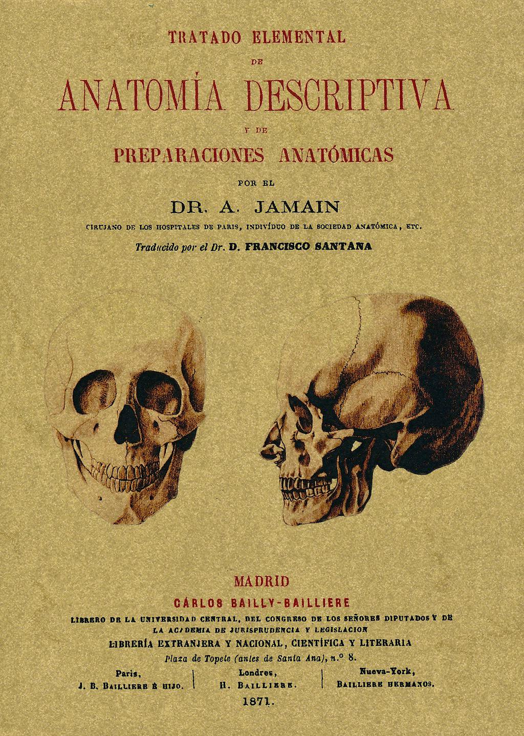 Portada del libro 9788490010167 Tratado Elemental de Anatomia Descriptiva y de Preparaciones Anatomicas