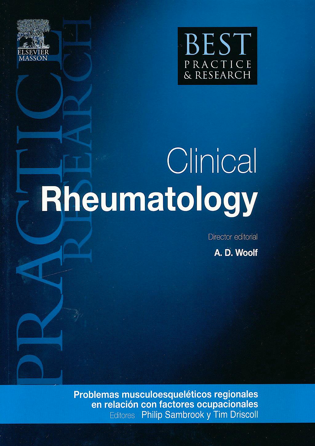 Portada del libro 9788490220030 Problemas Musculoesqueleticos Regionales en Relacion con Factores Ocupacionales (Reumatologia Clinica, Vol. 25, Nº1)
