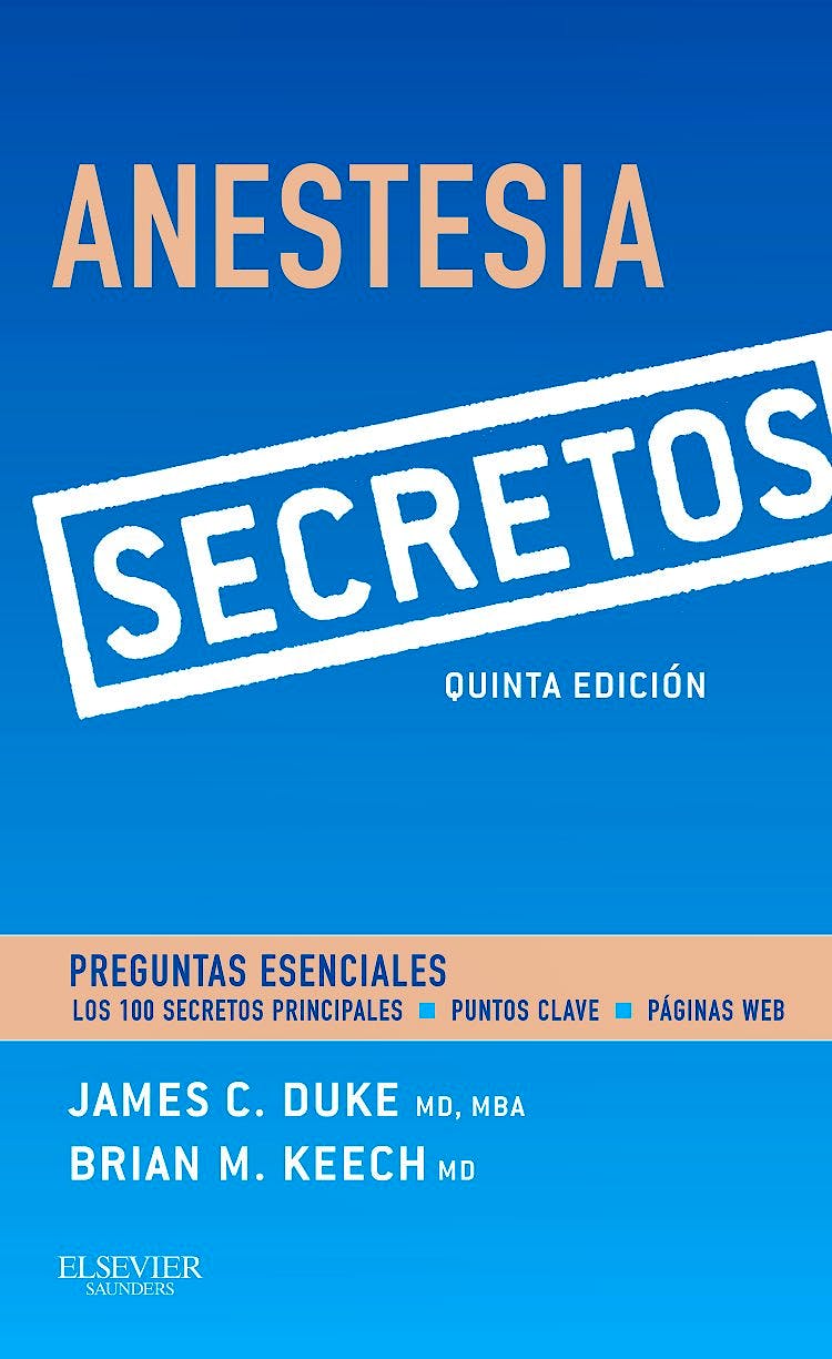 Portada del libro 9788490229798 Anestesia. Secretos. Preguntas Esenciales