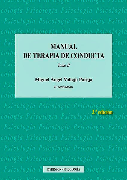 Portada del libro 9788490857588 Manual de Terapia de Conducta, Tomo 2