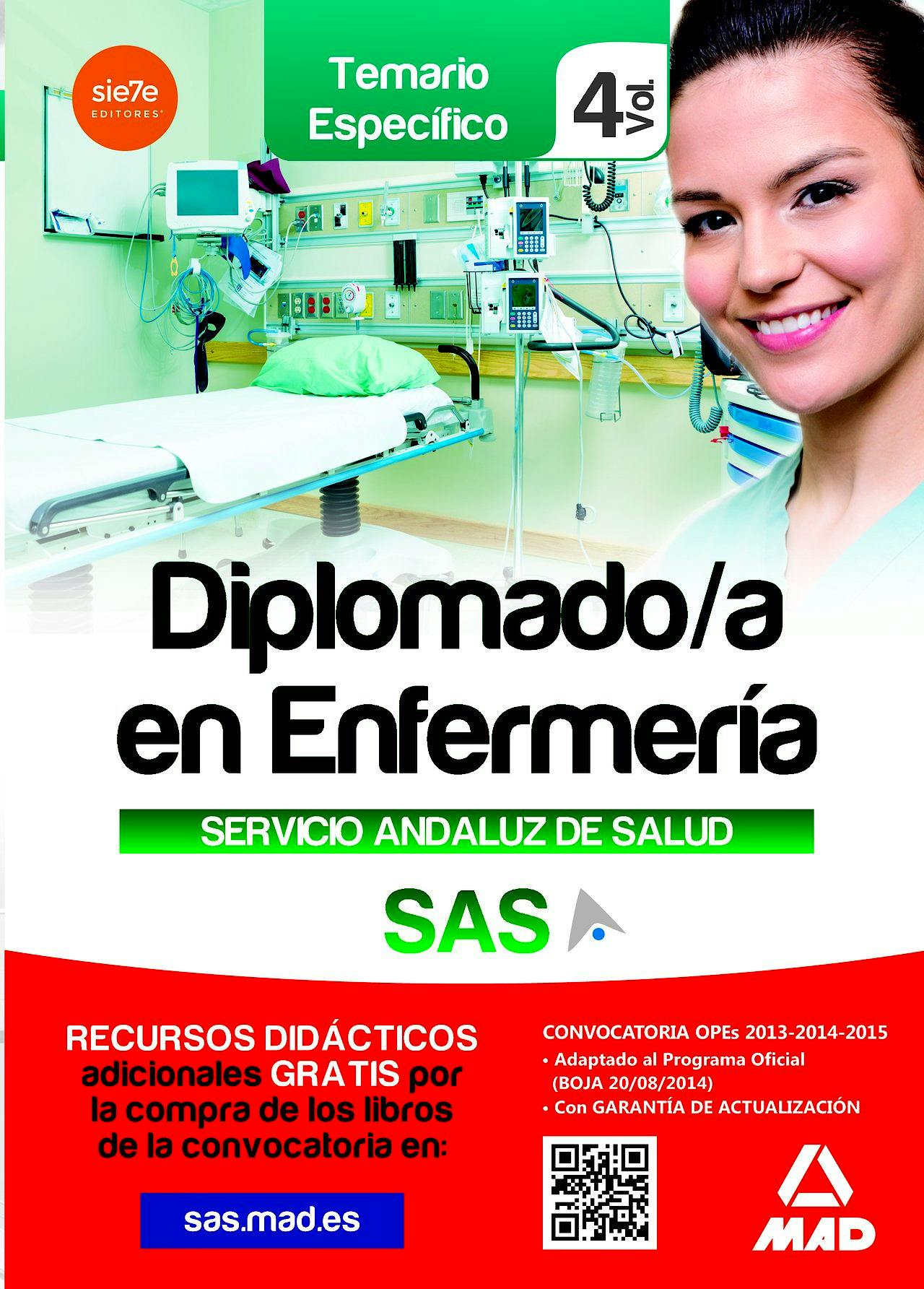 Portada del libro 9788490930120 Diplomado/a en Enfermería Servicio Andaluz de Salud (SAS). Temario Específico, Vol. 4