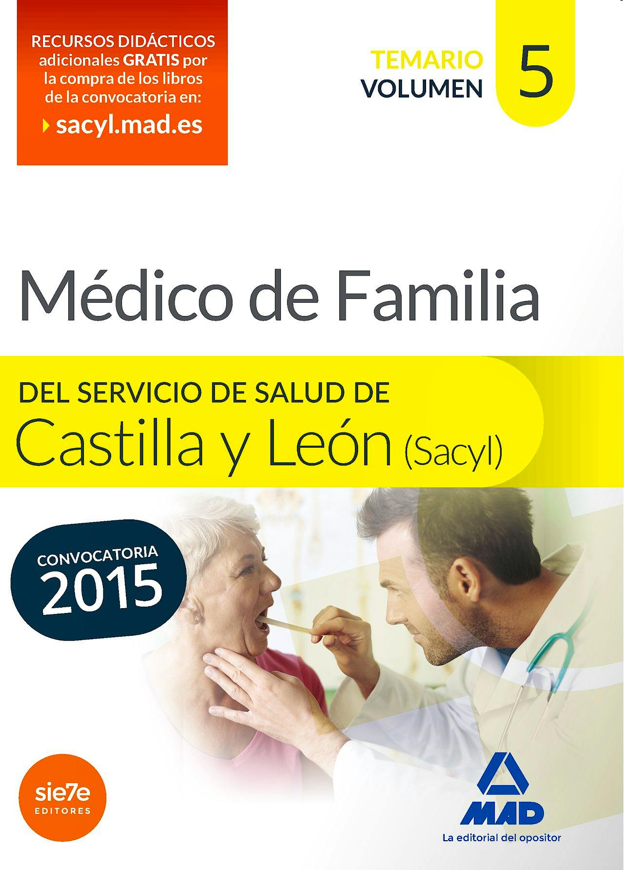 Portada del libro 9788490934548 Medico de Familia del Servicio de Salud de Castilla y Leon (Sacyl). Temario, Vol. 5