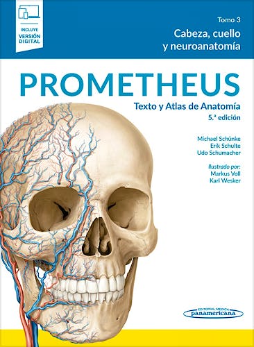 Portada del libro 9788491106258 PROMETHEUS Texto y Atlas de Anatomía, Tomo 3: Cabeza, Cuello y Neuroanatomía (Incluye Versión Electrónica)