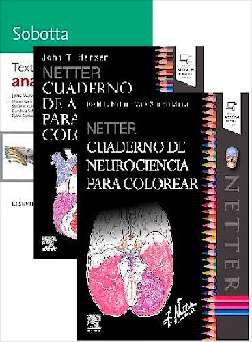 Portada del libro 9788491137191 Lote Netter Cuaderno de Neurociencia para Colorear + Netter Cuaderno de Anatomía para Colorear + Sobotta Texto de Anatomía