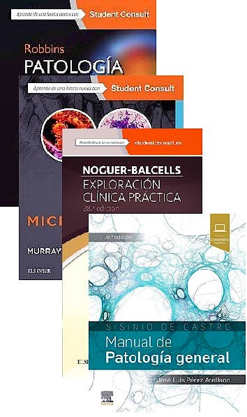Portada del libro 9788491137580 Lote ROBBINS Patología Humana + Microbiología Médica + SISINIO DE CASTRO Manual de Patología General + NOGUER-BALCELLS Exploración Clínica Práctica