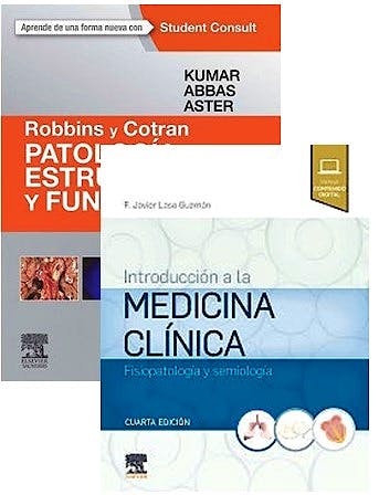 Portada del libro 9788491138693 Lote Robbins y Cotran Patología Estructural y Funcional + Introducción a la Medicina Clínica. Fisiopatología y Semiología
