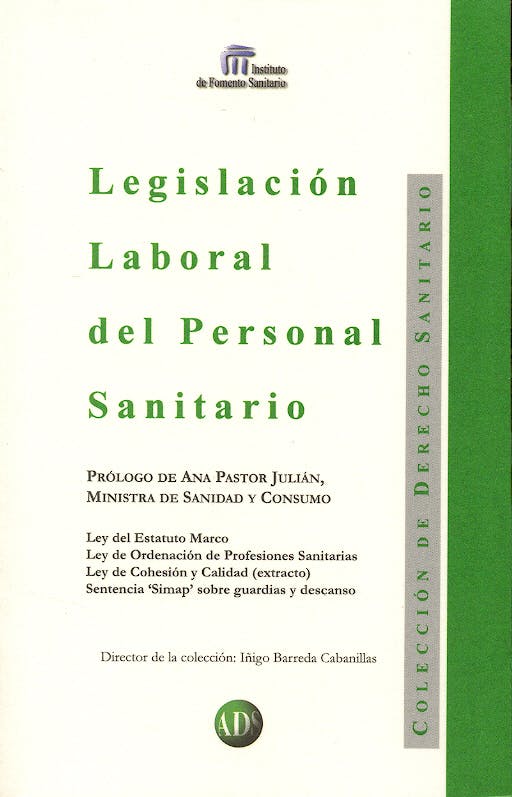 Portada del libro 9788492327430 Legislación Laboral del Personal Sanitario