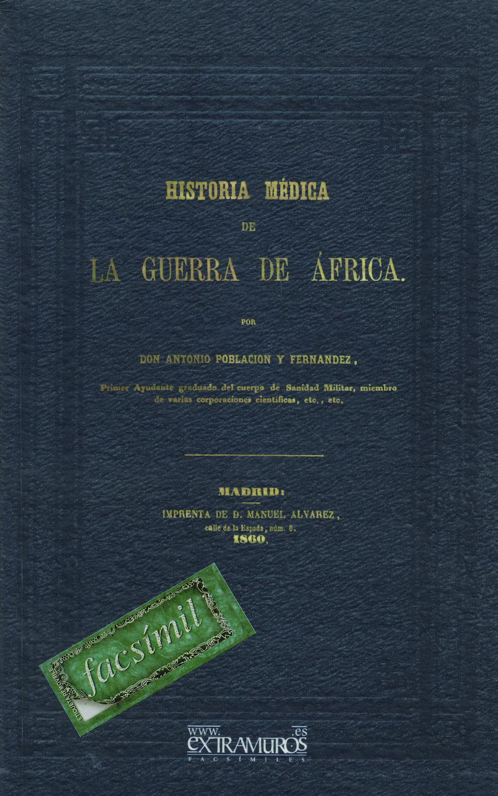 Portada del libro 9788496909090 Historia Medica de la Guerra de Africa