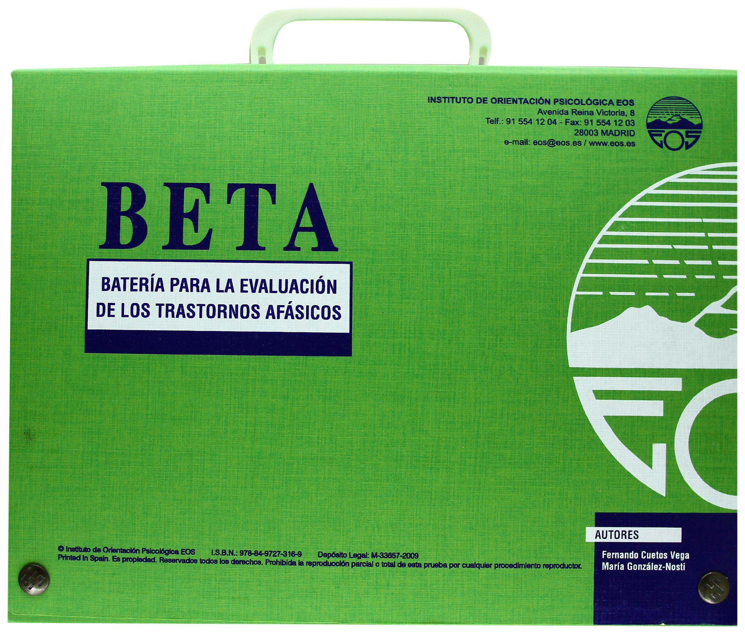 Portada del libro 9788497273169 Beta. Bateria para la Evaluacion de los Trastornos Afasicos