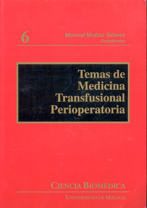 Portada del libro 9788497470995 Temas de Medicina Transfusional Perioperatoria