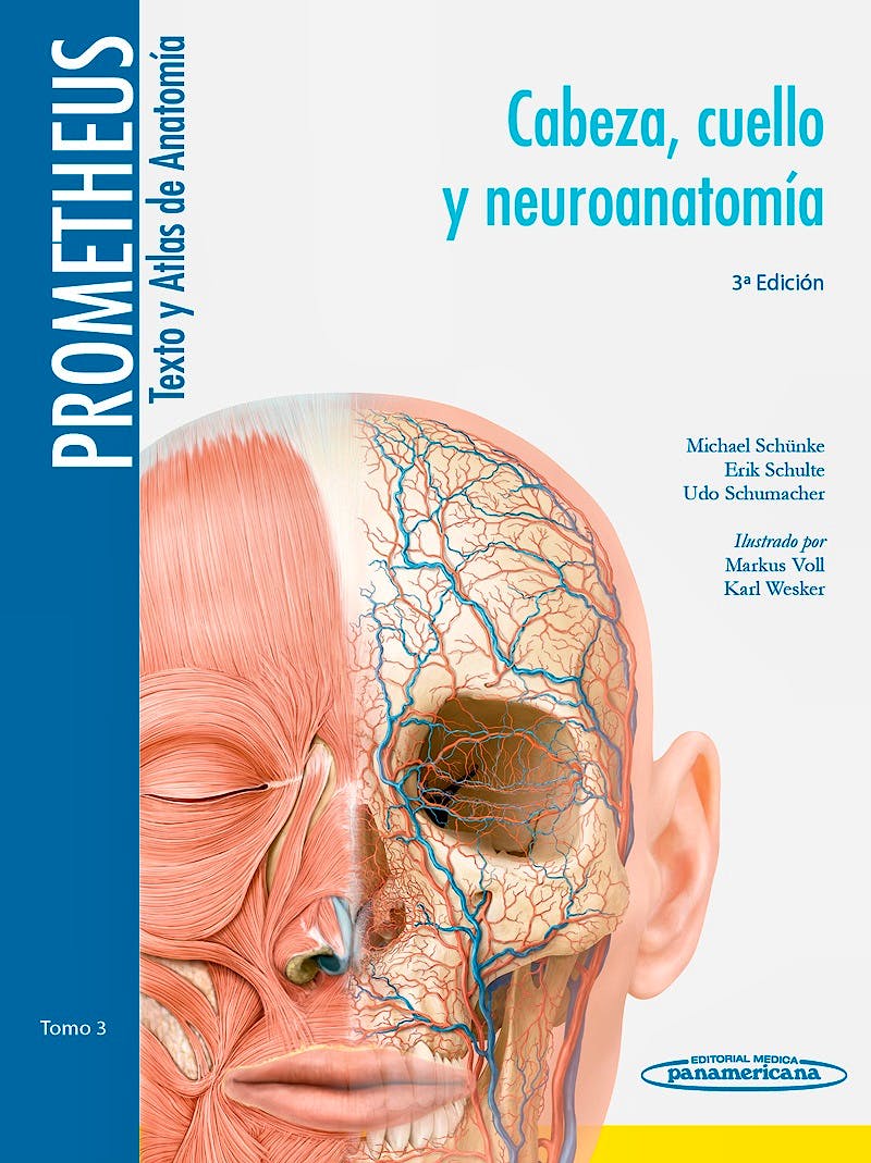 Portada del libro 9788498357646 Prometheus Texto y Atlas de Anatomía, Tomo 3: Cabeza, Cuello y Neuroanatomía