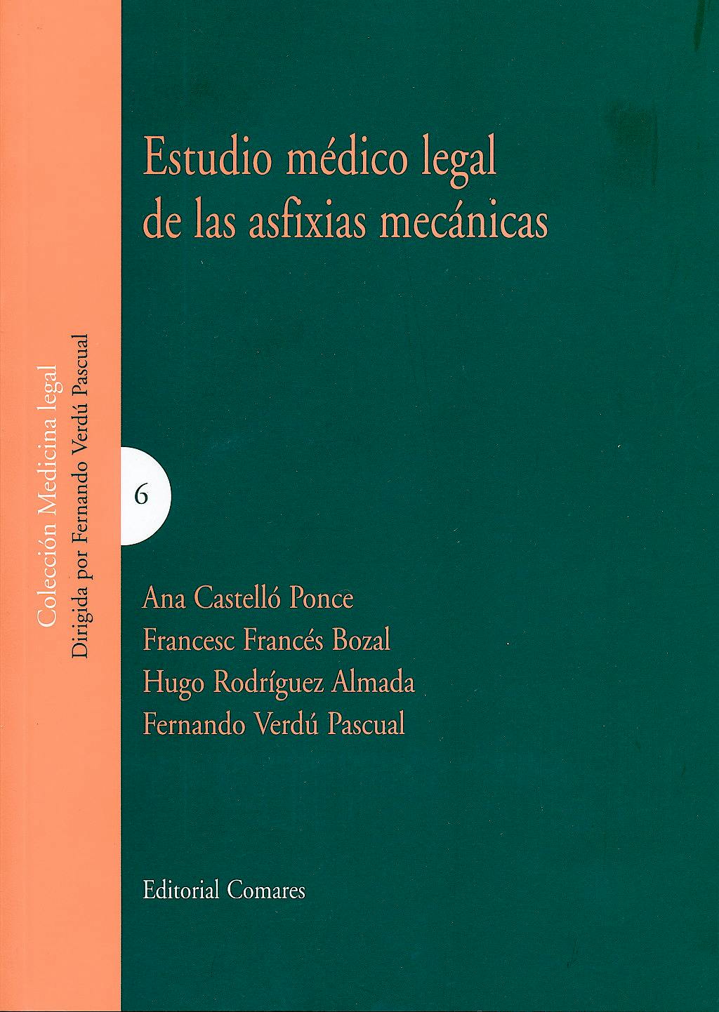 Portada del libro 9788498368703 Estudio Medico-Legal de las Asfixias Mecanicas