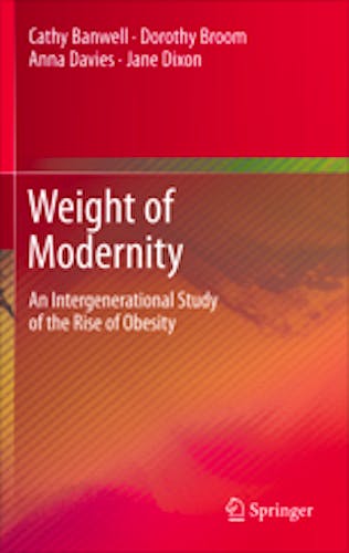 Portada del libro 9789048189564 Weight of Modernity. an Intergenerational Study of the Rise of Obesity