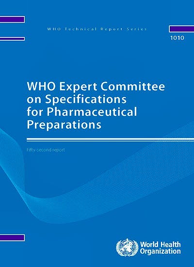 Portada del libro 9789241210195 WHO Expert Committee on Specifications for Pharmaceutical Preparations (WHO Technical Report Series, Nº 1010)