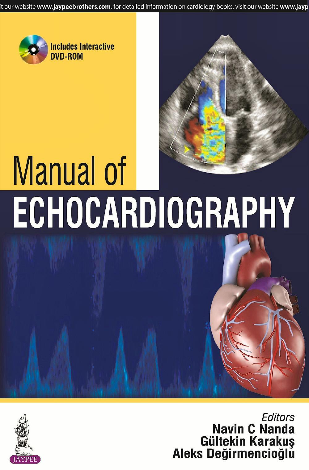 Portada del libro 9789351525189 Manual of Echocardiography + DVD