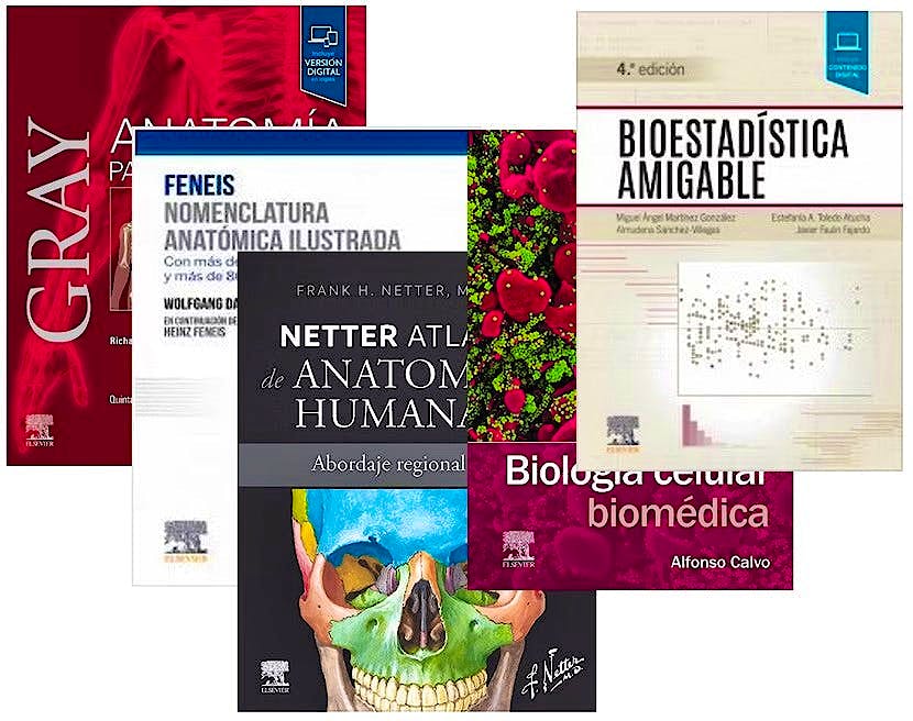 Portada del libro 9791370030643 Lote Pack GRAY Anatomía para Estudiantes + FENEIS Nomenclatura Anatómica + NETTER Atlas de Anatomía + Biología Celular + Bioestadística Amigable
